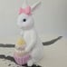 New Spring Easter Bunny Rabbit With Glittery Cupcake Seasonal Home Decor