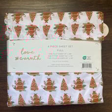 4 piece Full sheet set gingerbread trees