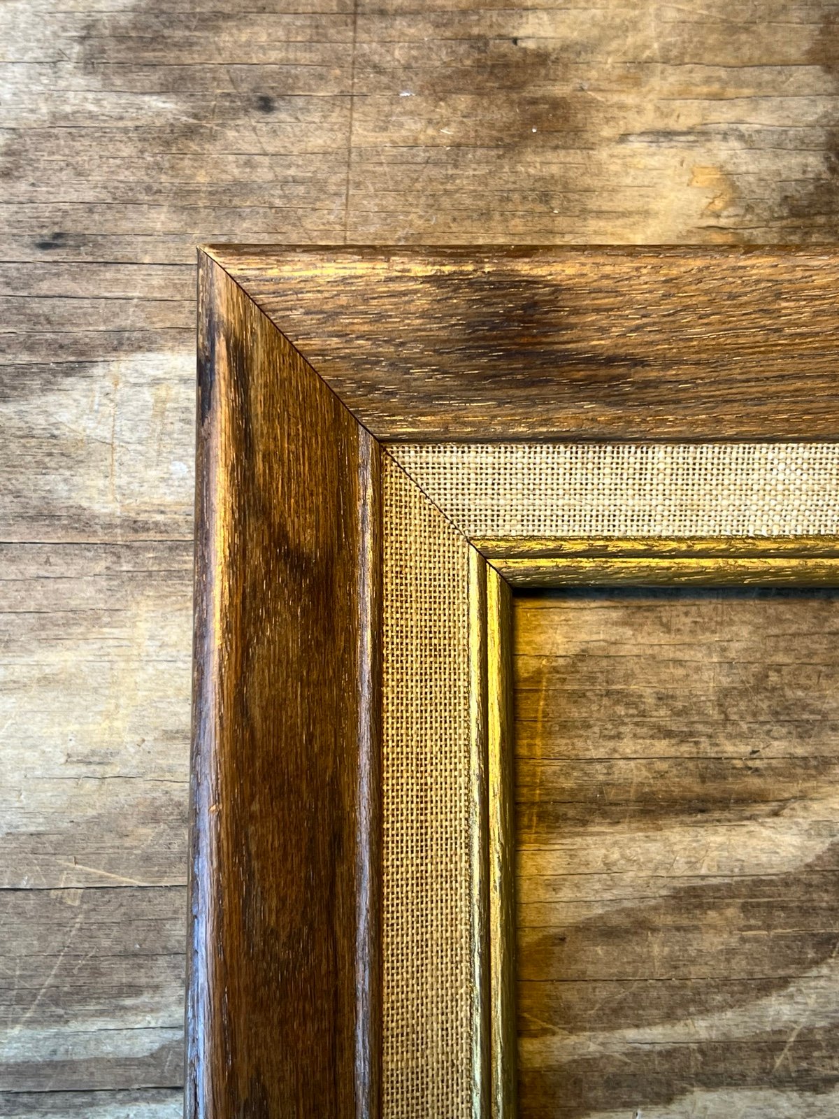 VTG Mission Style MCM Beveled Quarter Sawn Oak Wide Wood Picture Frame