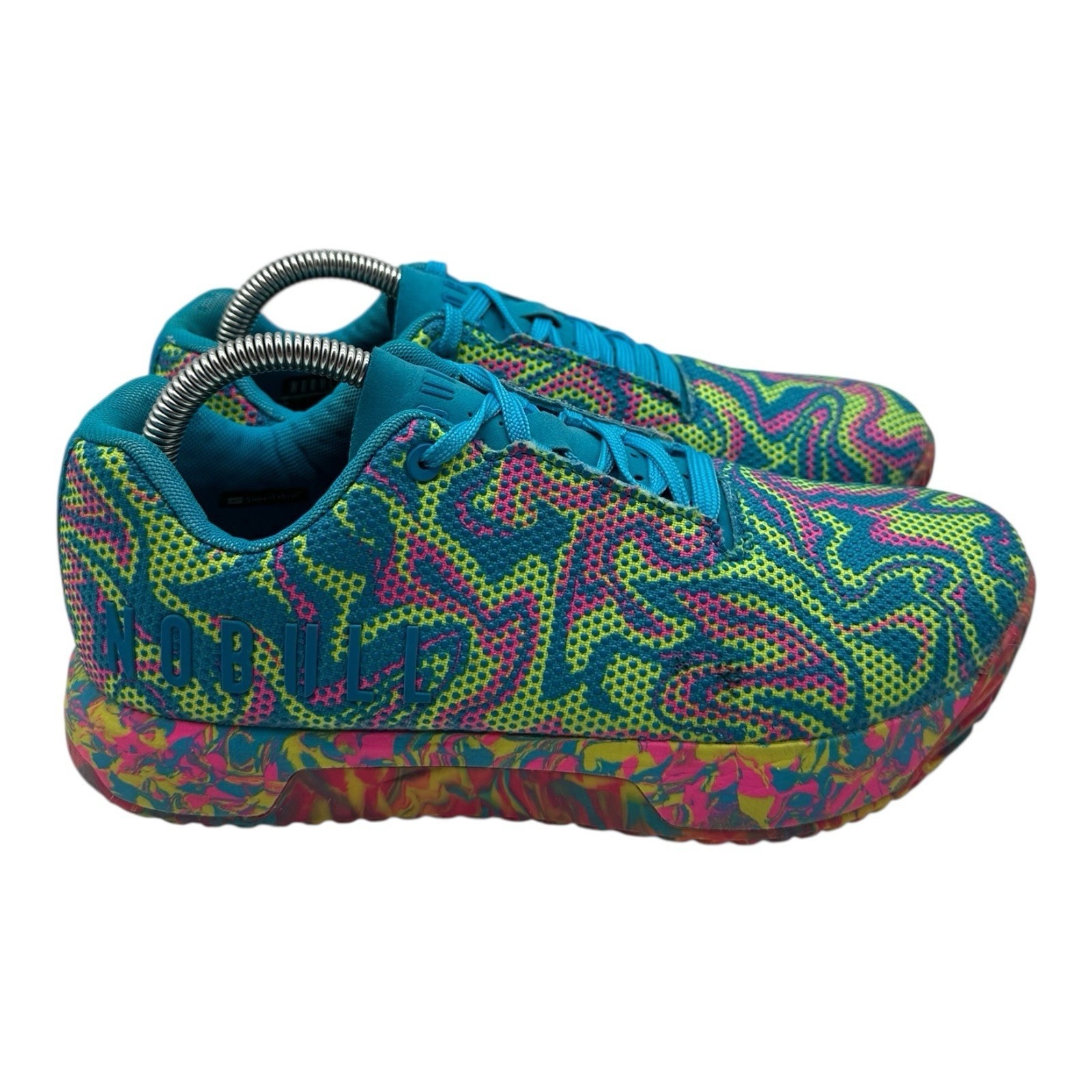 NoBull Impact CrossFit Shoes Womens 9.5 Mens 8 Blue Green Pink Training Sneakers