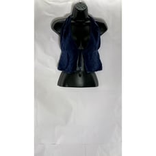 MELVILLE Women's Dark Blue Demin Linen-Blend Tie-Front Halter Crop Top SZ S