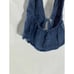 MELVILLE Women's Dark Blue Demin Linen-Blend Tie-Front Halter Crop Top SZ S