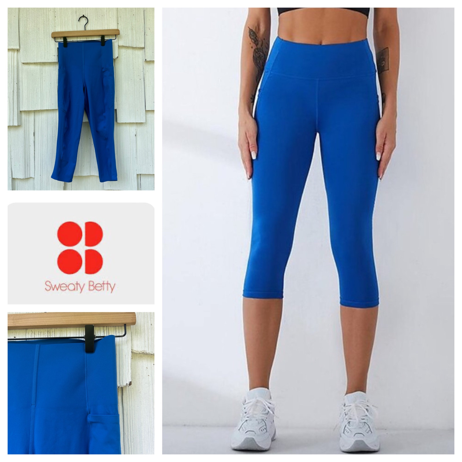 Sweaty Betty High Rise Blue Power Crop 4/6