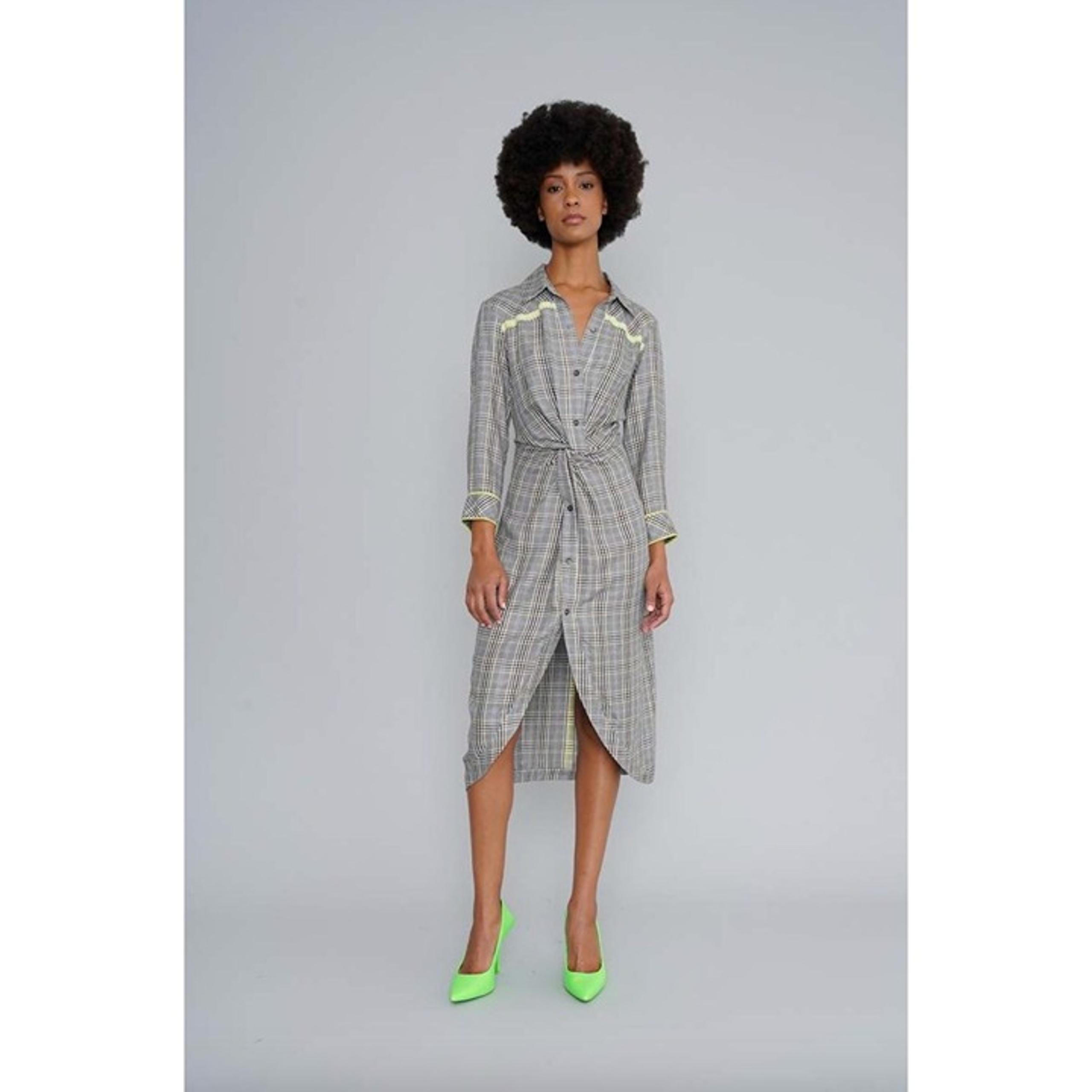 Le Superbe To-A-T Boyfriend Baller Midi Shirt Dress Black Grey Neon Womens Size