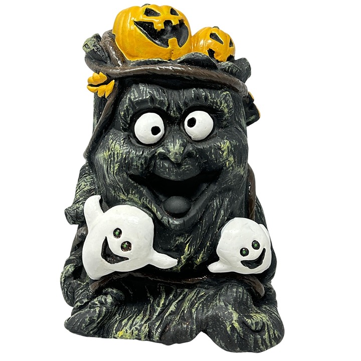 Gemmy Dancing Ghoul Halloween Animated Tree Stump Decoration Ghosts Pumpkins