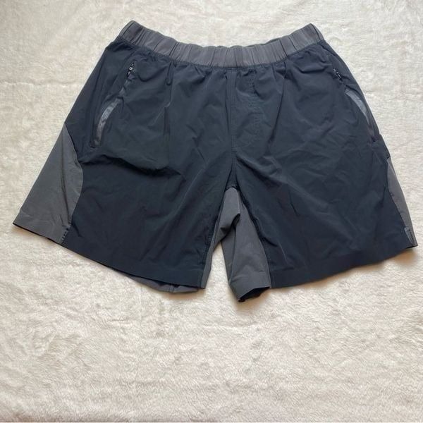 Lululemon Gray and Black Surge Athletic Shorts