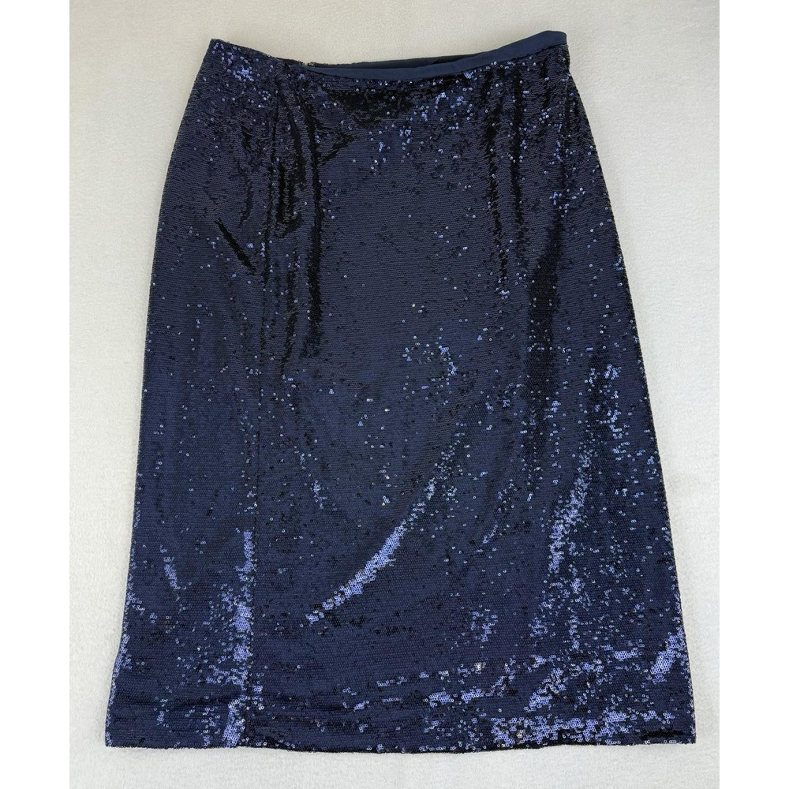 GAP Sequin Midi Pencil Skirt Women's Size XL Blue Lined Elegant NWT