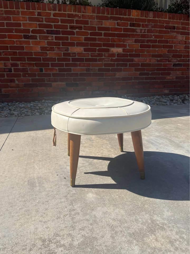 Vintage Mid century modern vanity seat or ottoman foot rest atomic MCM