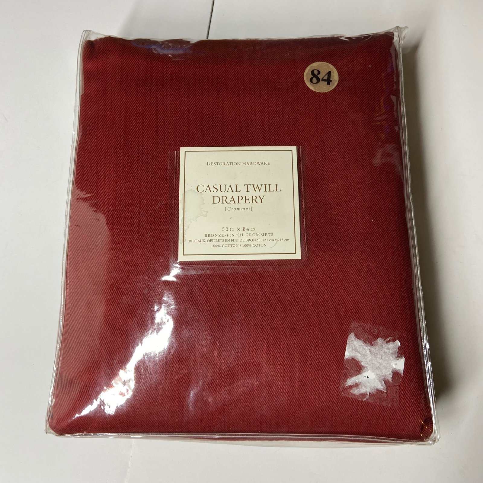 NEW Restoration Hardware 50 X 84 Casual Twill Drapery Single Curtain Grommets