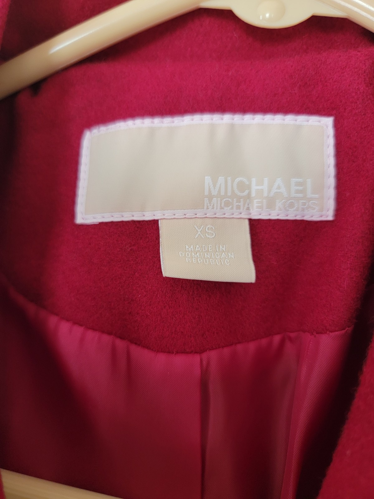 NWOT Red Wool Michael Kors Trench Coat