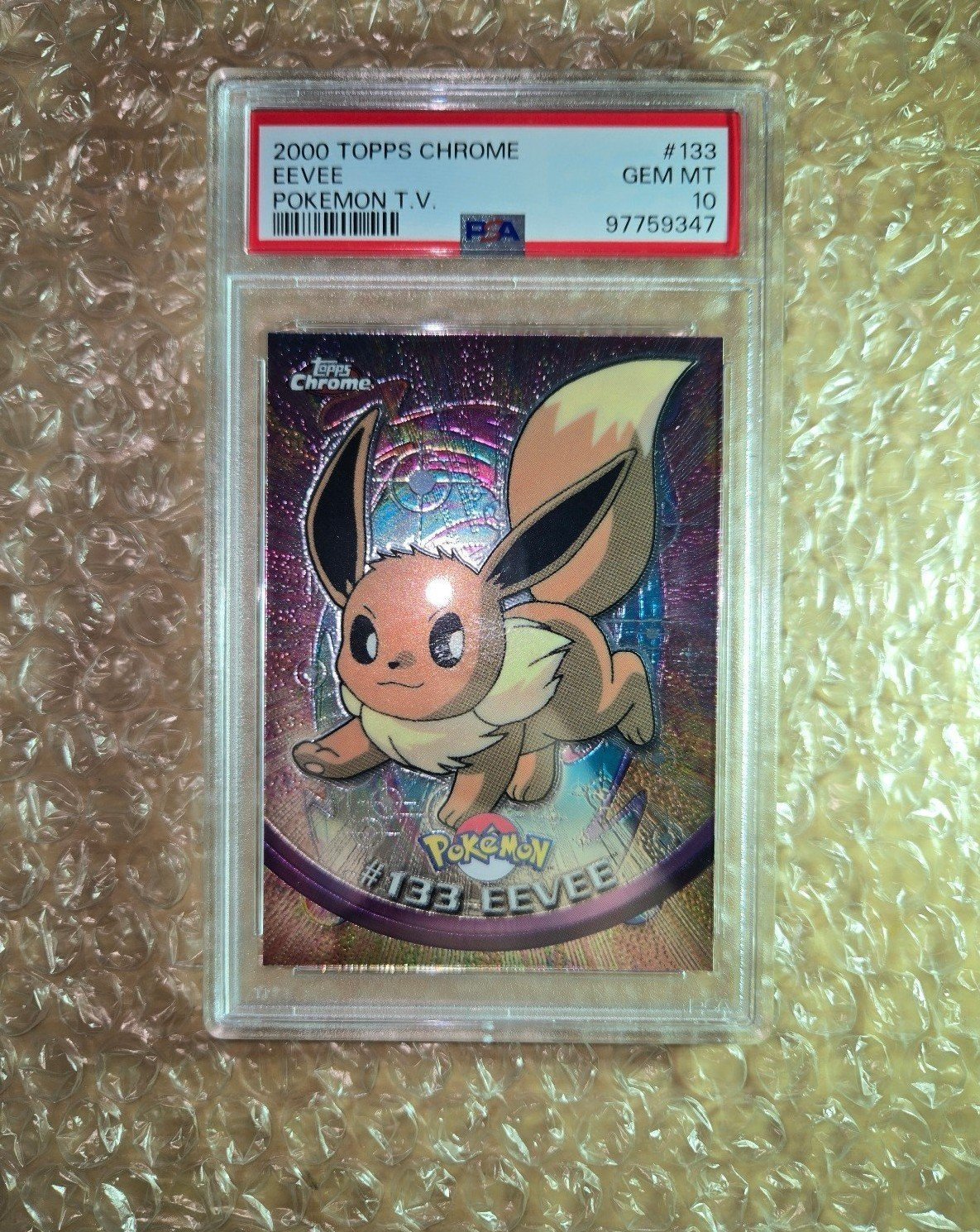 PSA 10 Gem Mint #133 Eevee Pokemon Topps Chrome Series 2