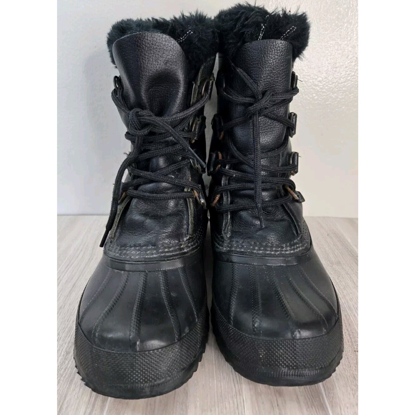 Sorel Manitou Brown Snow Sherpa Fur Lined Lace Up Waterproof Boots Women Size 7