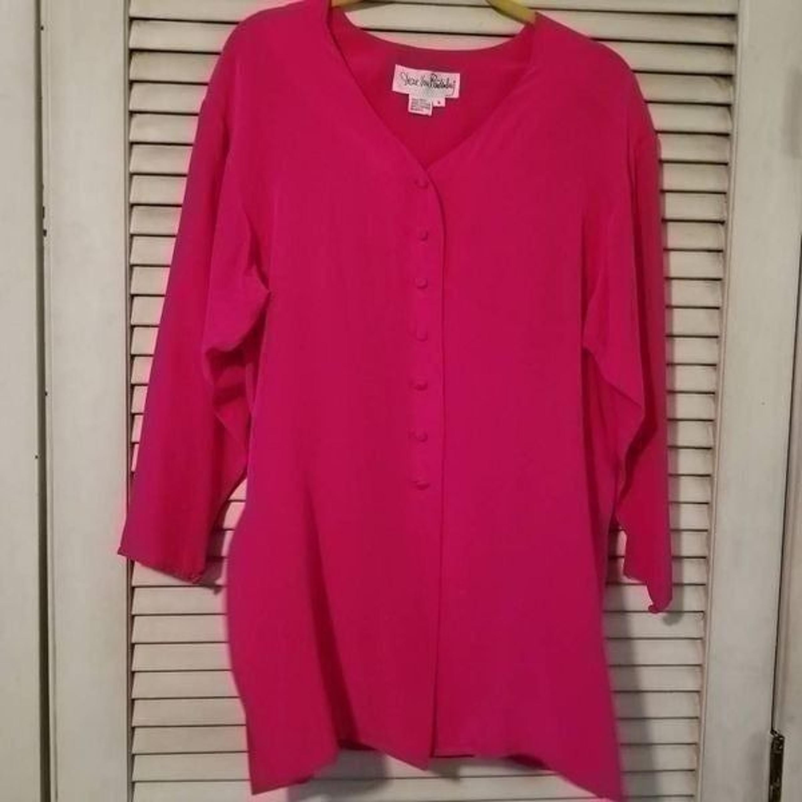 Diane Von Furstenberg Silk Pink Tunic w/ buttons S
