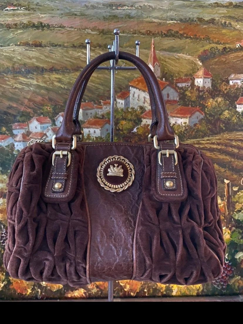Juicy Couture velour brown boston satche