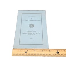 CEREMONY FOR LAYING CORNER-STONE GRAND LODGE VIRGINIA 1938