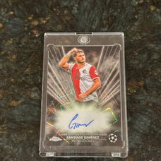 Topps Chrome UEFA Santi Gimenez autograph black laser ssp
