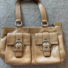 Coach Beige Smooth Leather Satchel