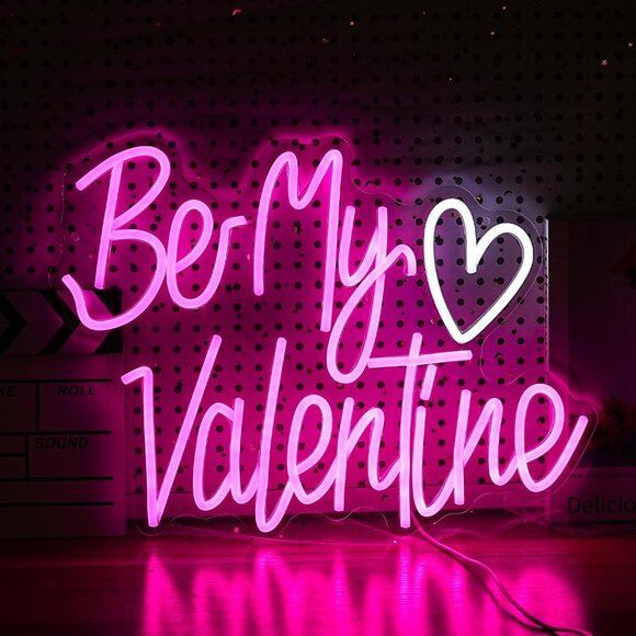 New Be My Valentine Neon Sign, Pink Dimmable LED Light for Home & Room Décor