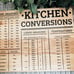 Cutting Board, Handmade Kitchen Measurement Conversion Board madr from Bamboo, K