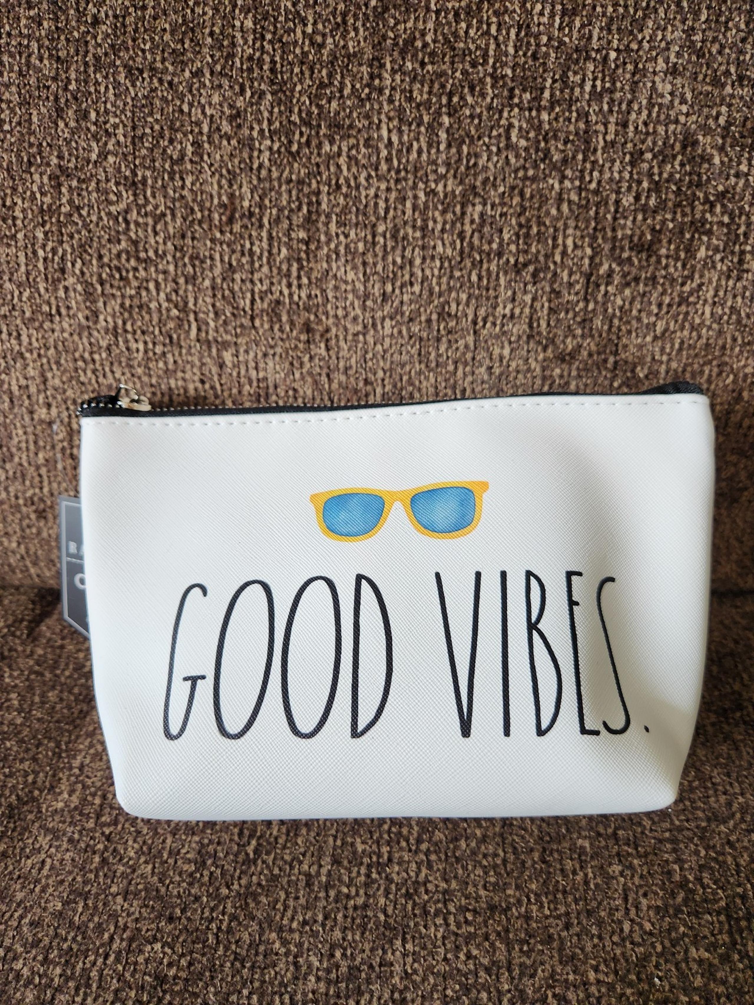 Rae Dunn cosmetic bag Good Vibes NWT