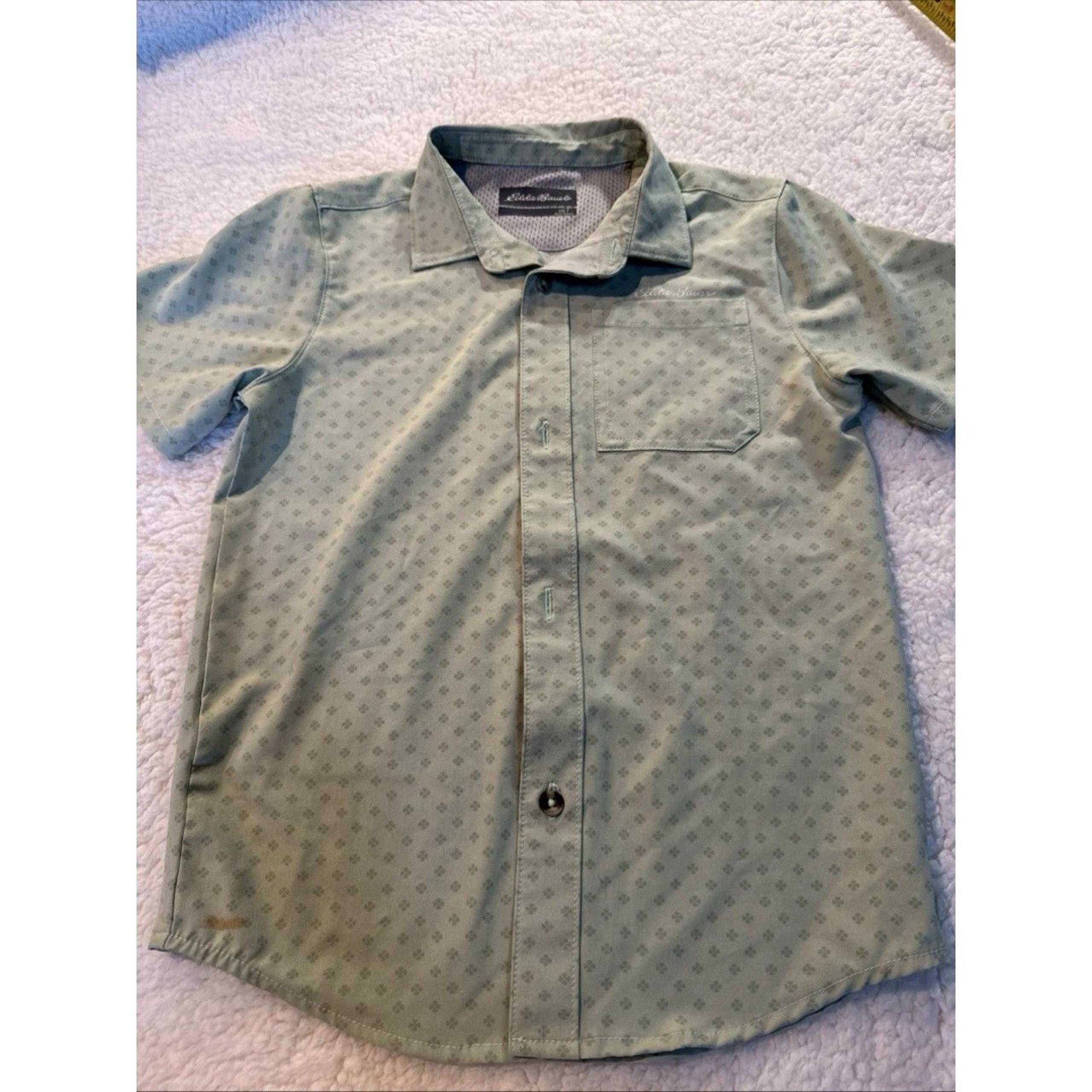 Eddie Bauer Boys Short Sleeve Collared Button Up Shirt Size 7