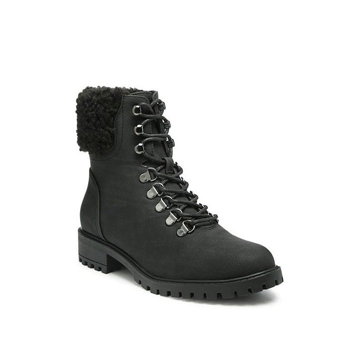 DOLON LACE-UP FUR COLLARED ANKLE BOOT - 5 ,6 ,7 ,8 ,9 ,10