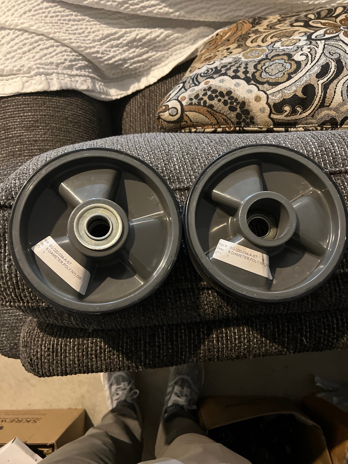 Pallet jack wheels BG 020-034-ST, 8 X 2 X 2 Poly Nylon S/W set of 2