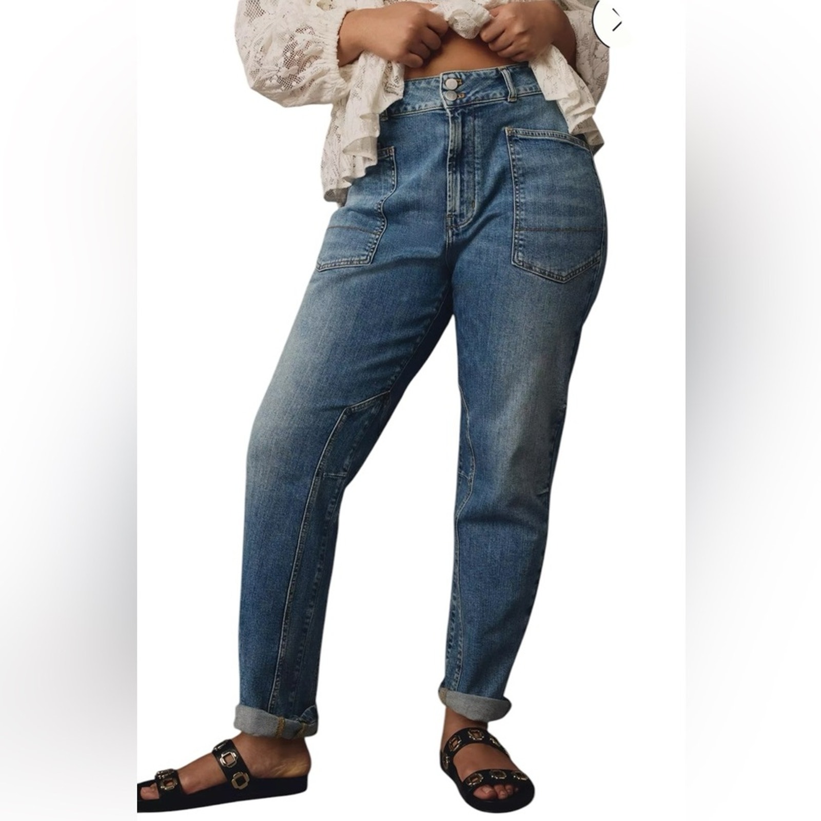 Anthropologie x Pilcro - The Wanderer Mid-Rise Relaxed-Leg Jeans Sz 32