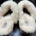 UGG Australia Kalie Clog Studded Brown Leather Sherpa Lined Wooden Block Heel 6