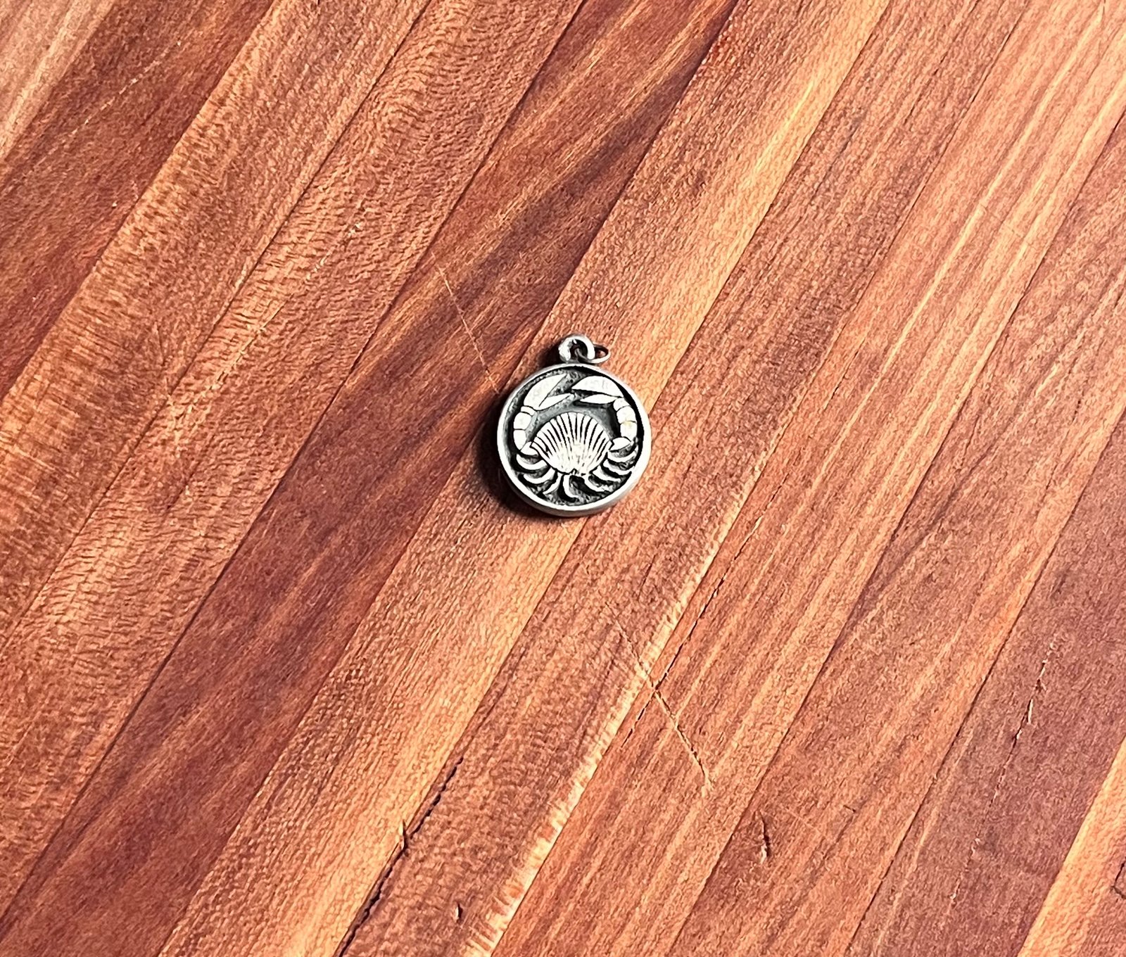 Vintage Pewter Cancer Zodiac Pendant