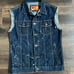 Rolling Paper NYC Size Large Men's Dk Denim Paint Splatter Vest Raw Hem Sleeves