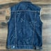 Rolling Paper NYC Size Large Men's Dk Denim Paint Splatter Vest Raw Hem Sleeves