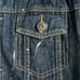 Rolling Paper NYC Size Large Men's Dk Denim Paint Splatter Vest Raw Hem Sleeves
