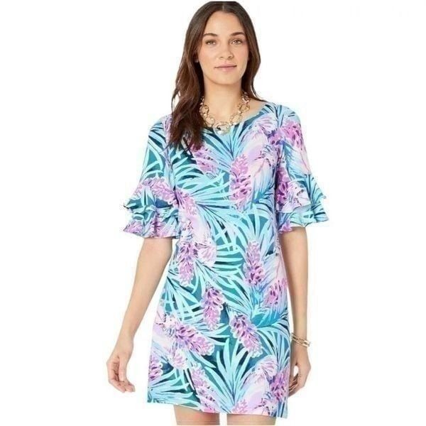 Lilly Pulitzer Dress Lula Mr. Peacock Tweethearts Blue Size XS new