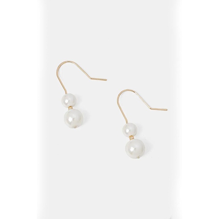 Lauren Ralph Lauren Gold Tone Pearl Double Drop Earrings