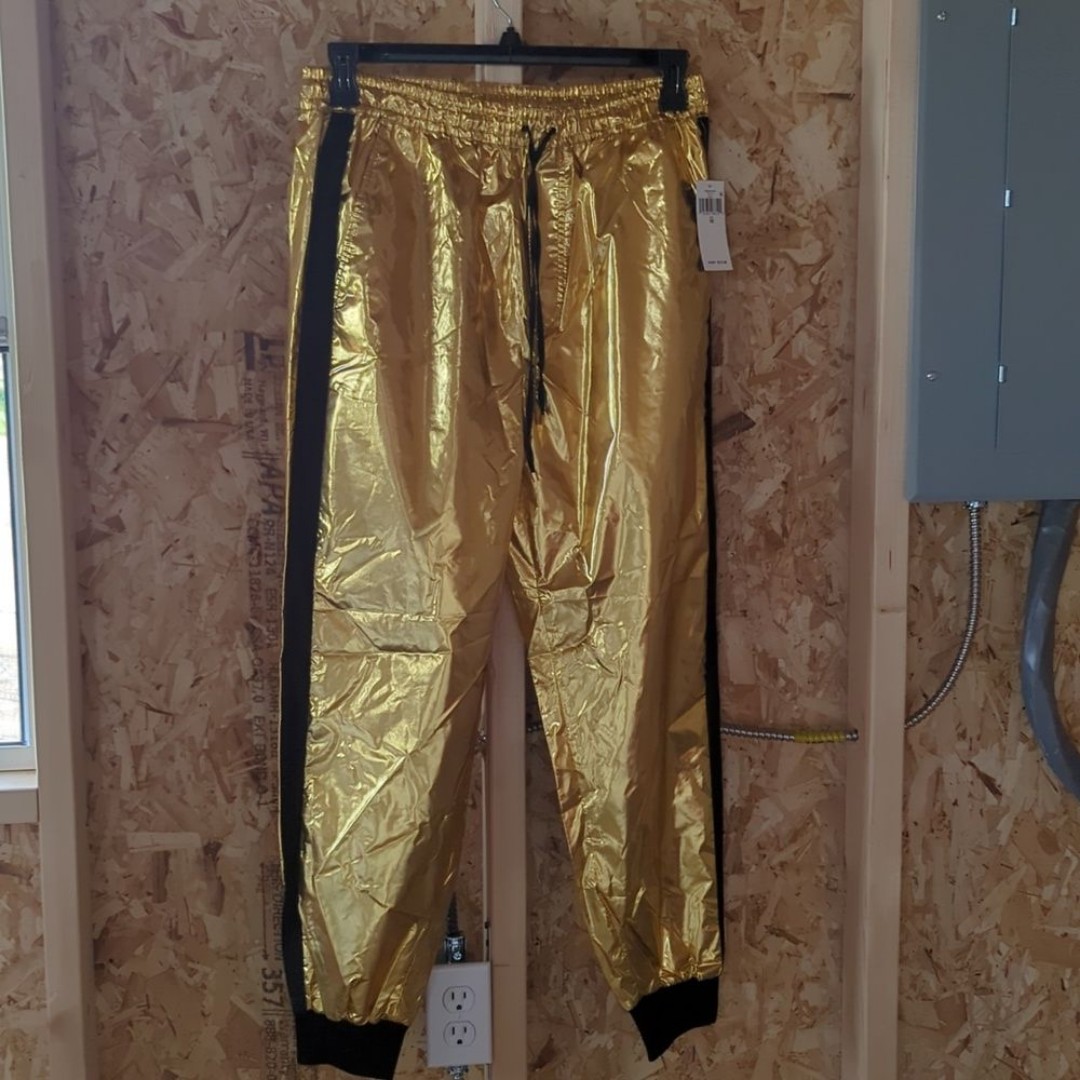 Lauren Ralph Lauren Gold Metallic Jogger Pants