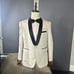 Men’s Paisley White Tuxedo Jacket Black Shawl Lapel Slim Fit Size 38 NWT
