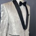 Men’s Paisley White Tuxedo Jacket Black Shawl Lapel Slim Fit Size 38 NWT