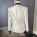Men’s Paisley White Tuxedo Jacket Black Shawl Lapel Slim Fit Size 38 NWT