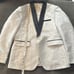 Men’s Paisley White Tuxedo Jacket Black Shawl Lapel Slim Fit Size 38 NWT