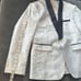 Men’s Paisley White Tuxedo Jacket Black Shawl Lapel Slim Fit Size 38 NWT