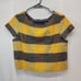 Emily Lovelock Size Medium Plaid Crop Wool Blend Blouse Women's Top Fall Yellow