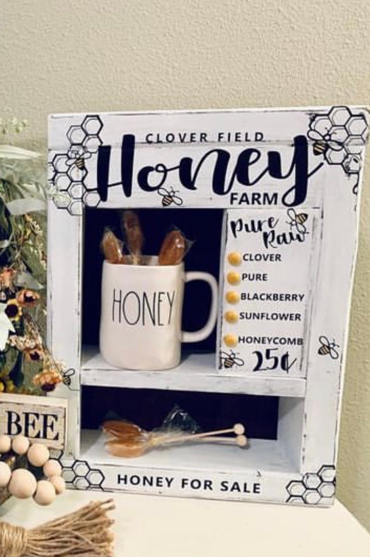 Wood station for Rae Dunn display honey coffee barv
