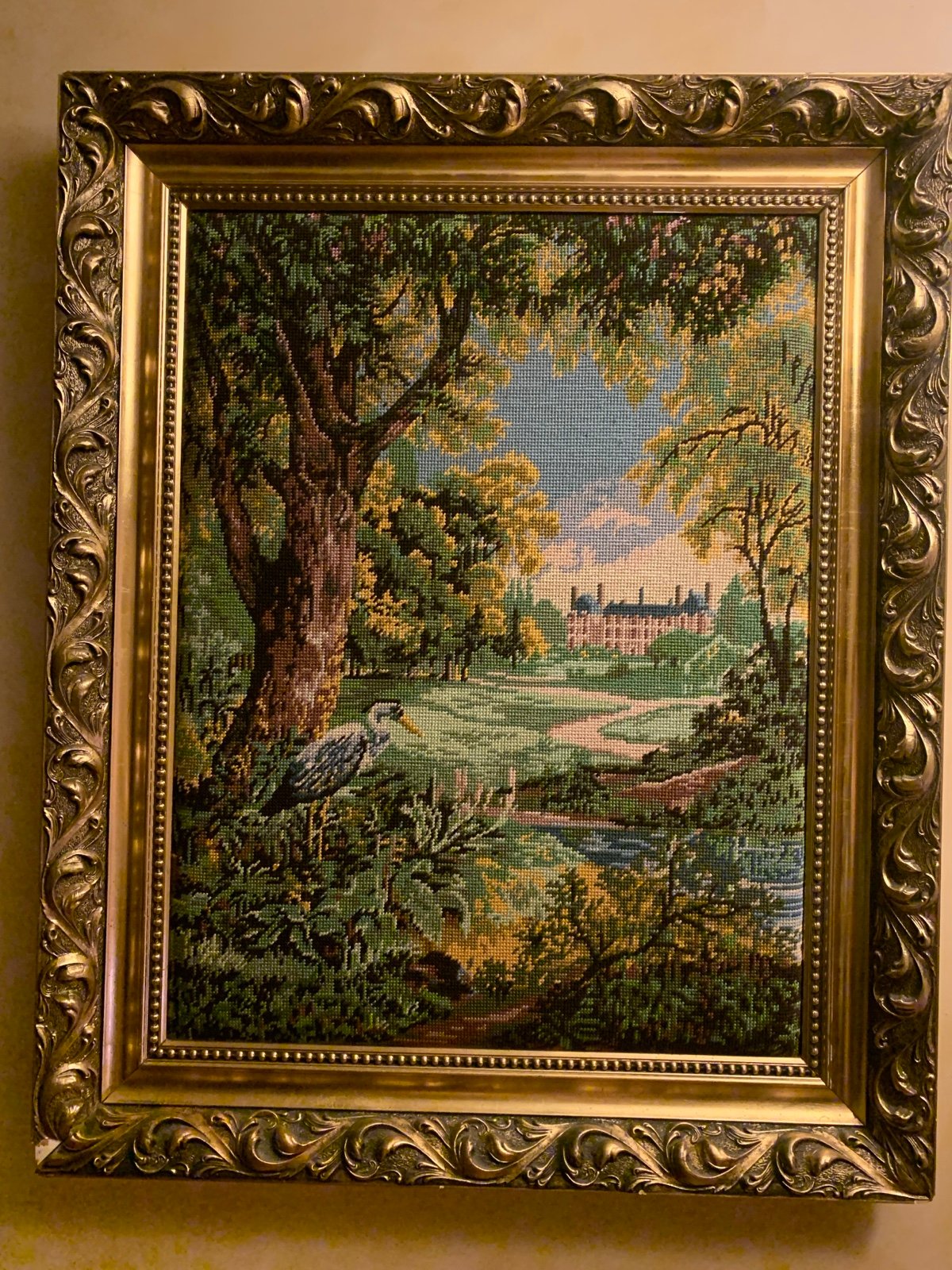 Needlepoint. Hand made stunning scenery picture