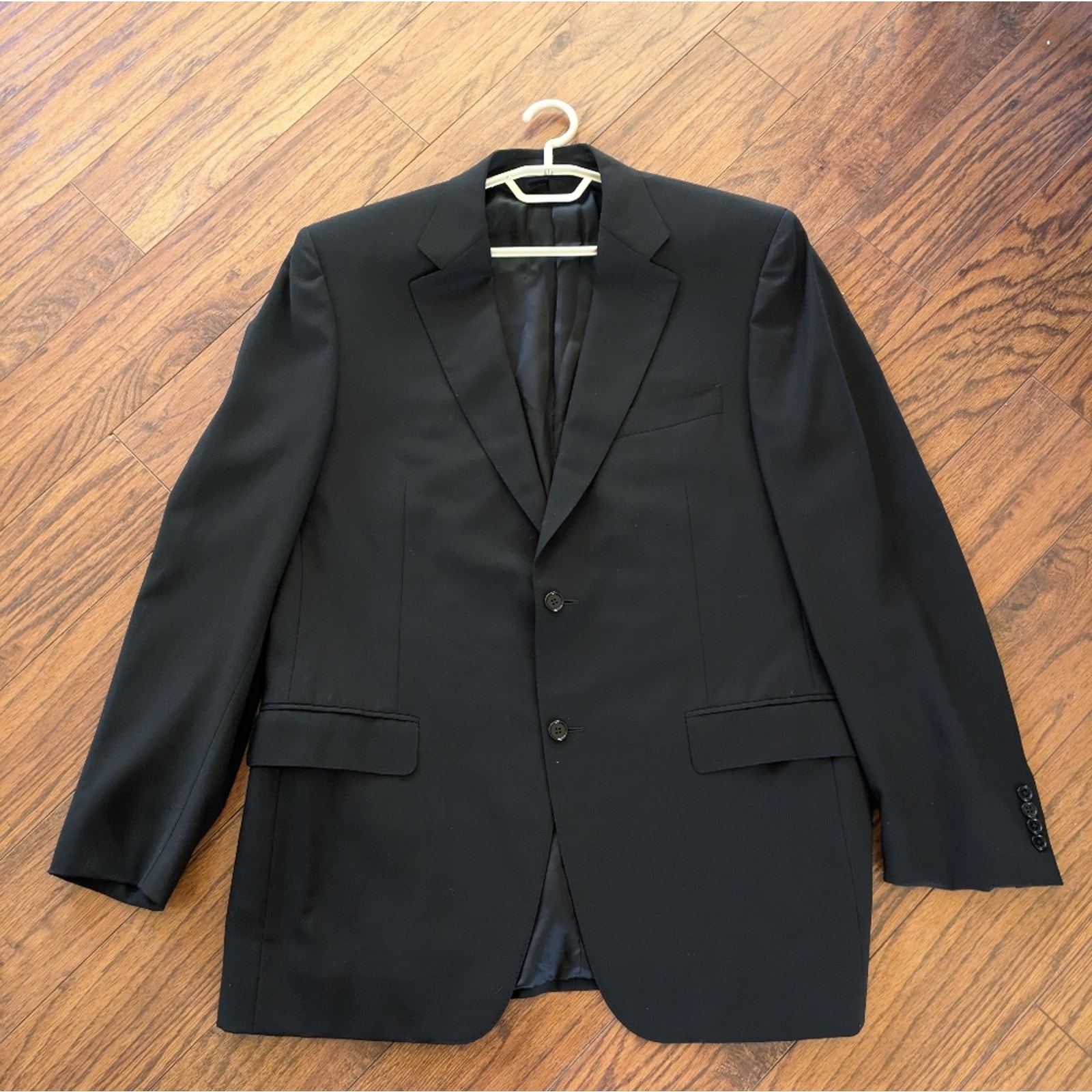 Canali Blazer Sports Coat Jacket Mens 44L Euro 54L 100% Wool Black Two Button