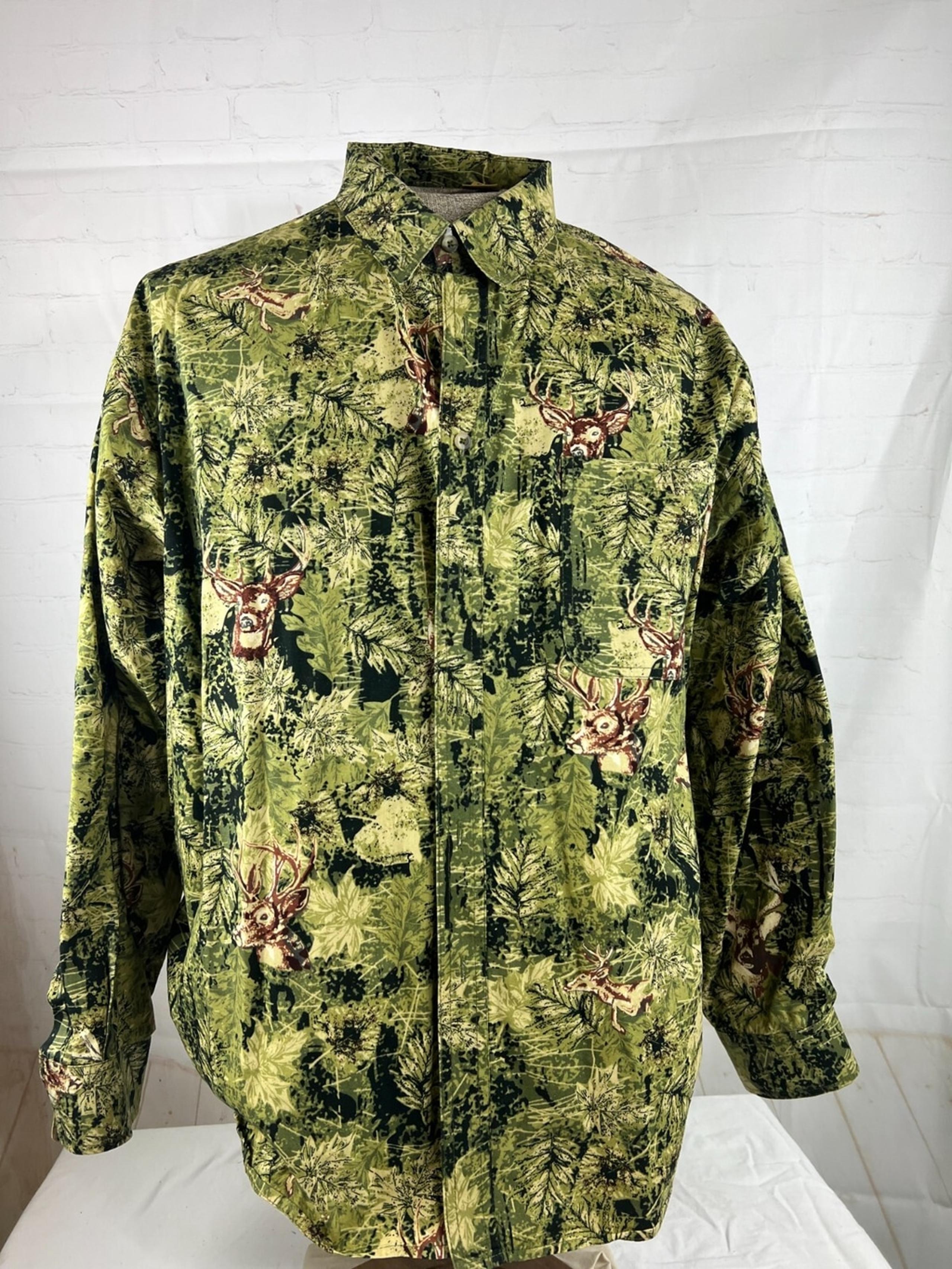 Field Tested by Outdoor Life Mens Big & Tall 2XL Button Up Shirt Forest Scene