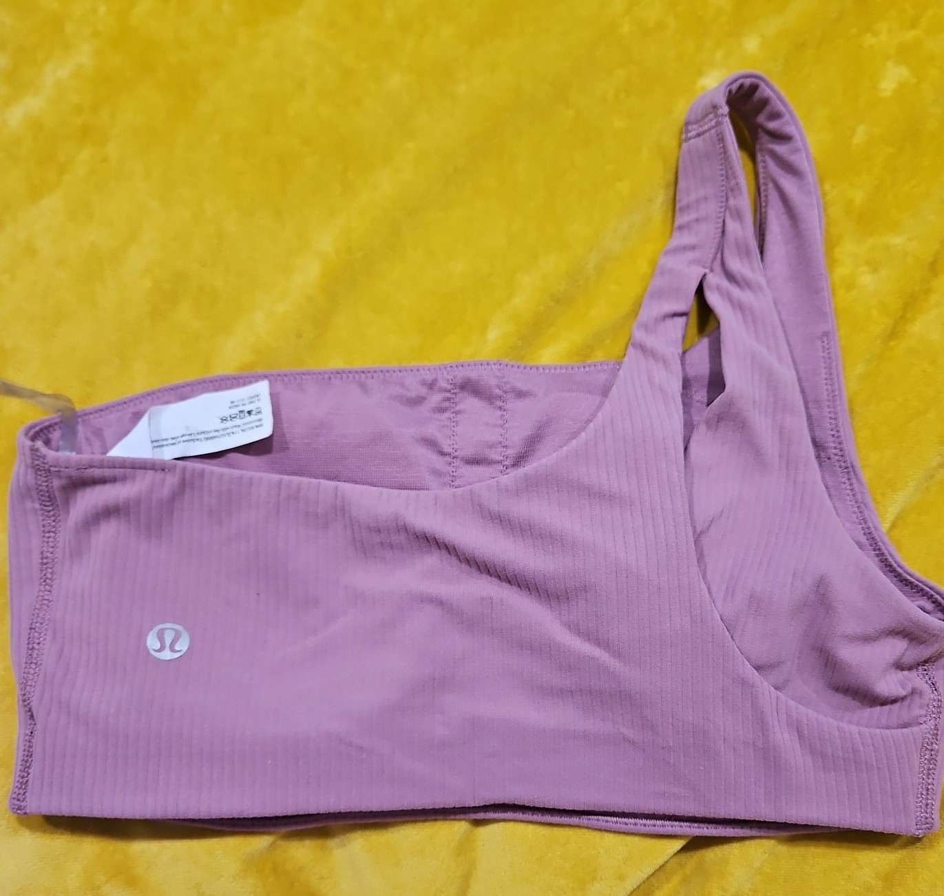 Lululemon NWT Ribbed Nulu Asymmetrical Yoga Bra Velvet Dust sz 6