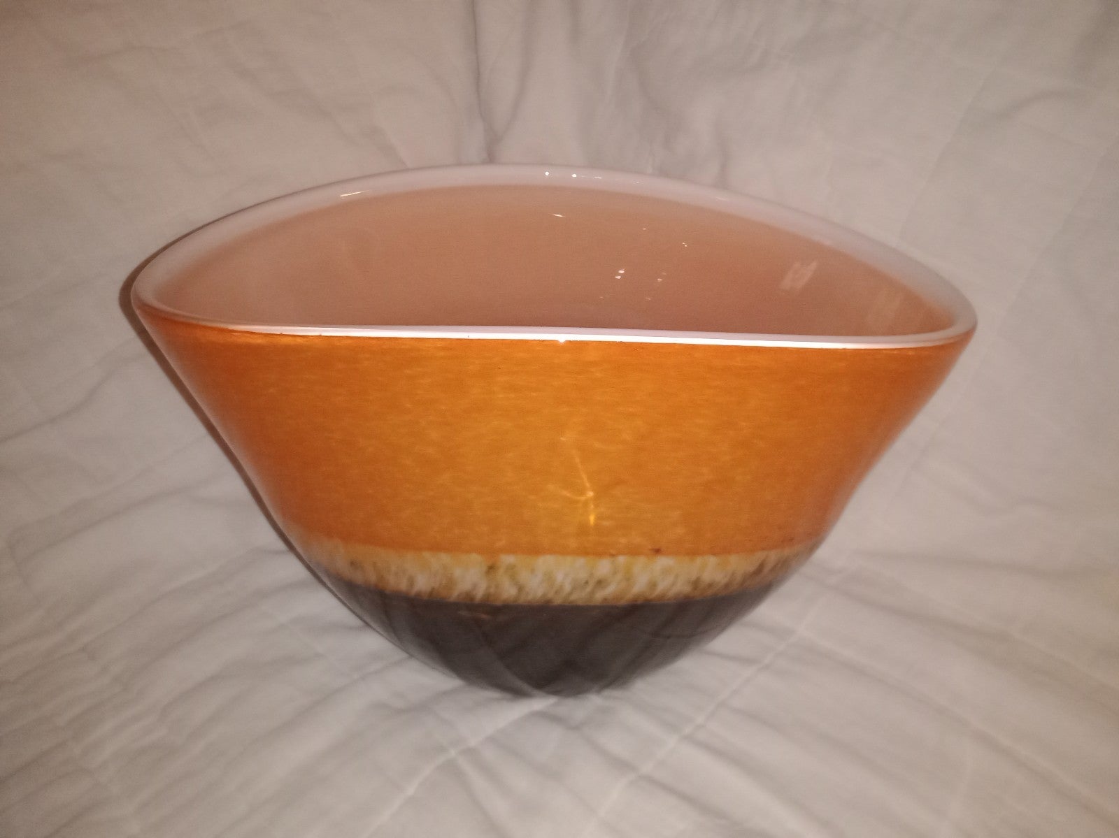 Halloween Blown Glass Candy Bowl Art Smooth Pontil