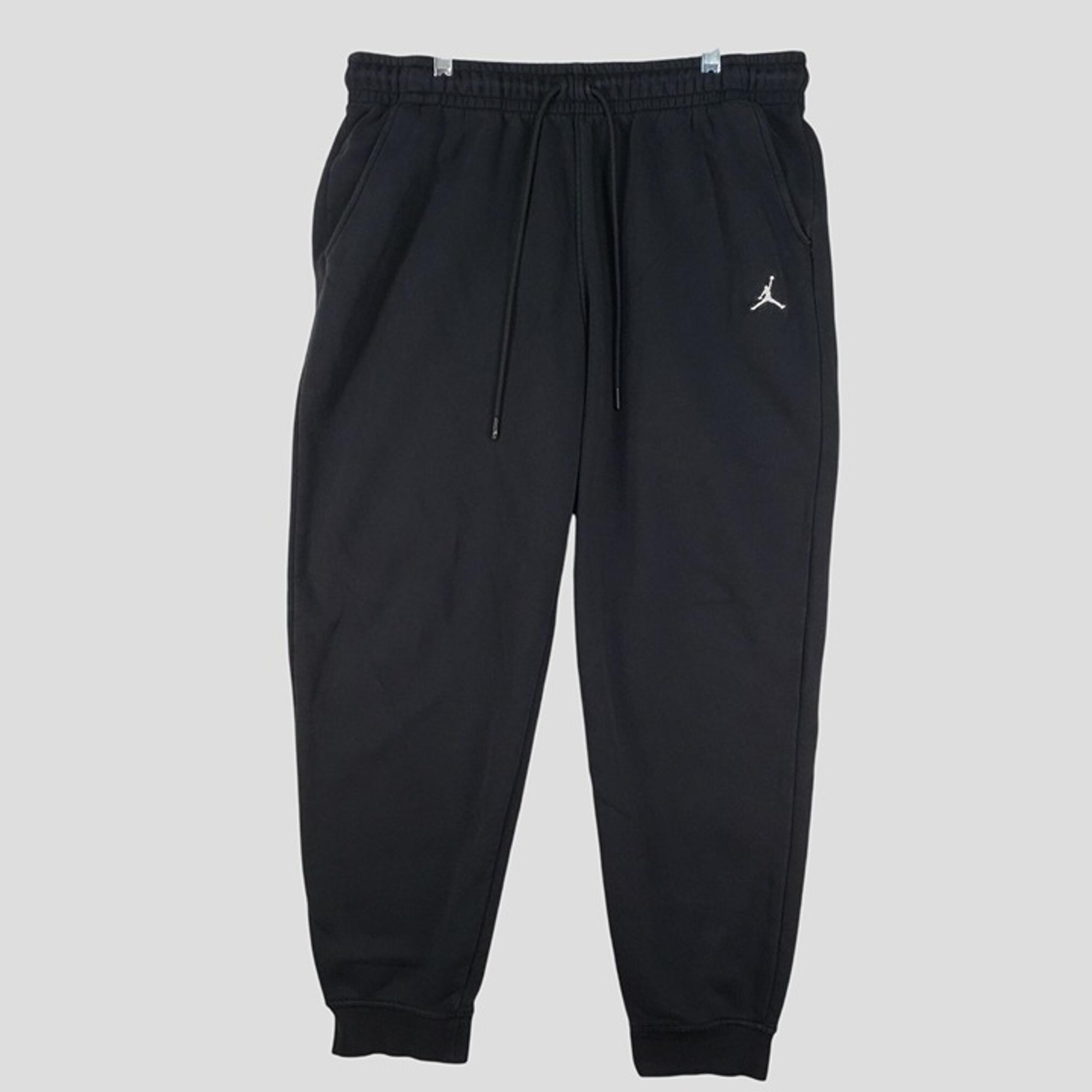 Jordan Black Jogger Pants Cotton/Poly Blend With Drawstring Waist  Mens L