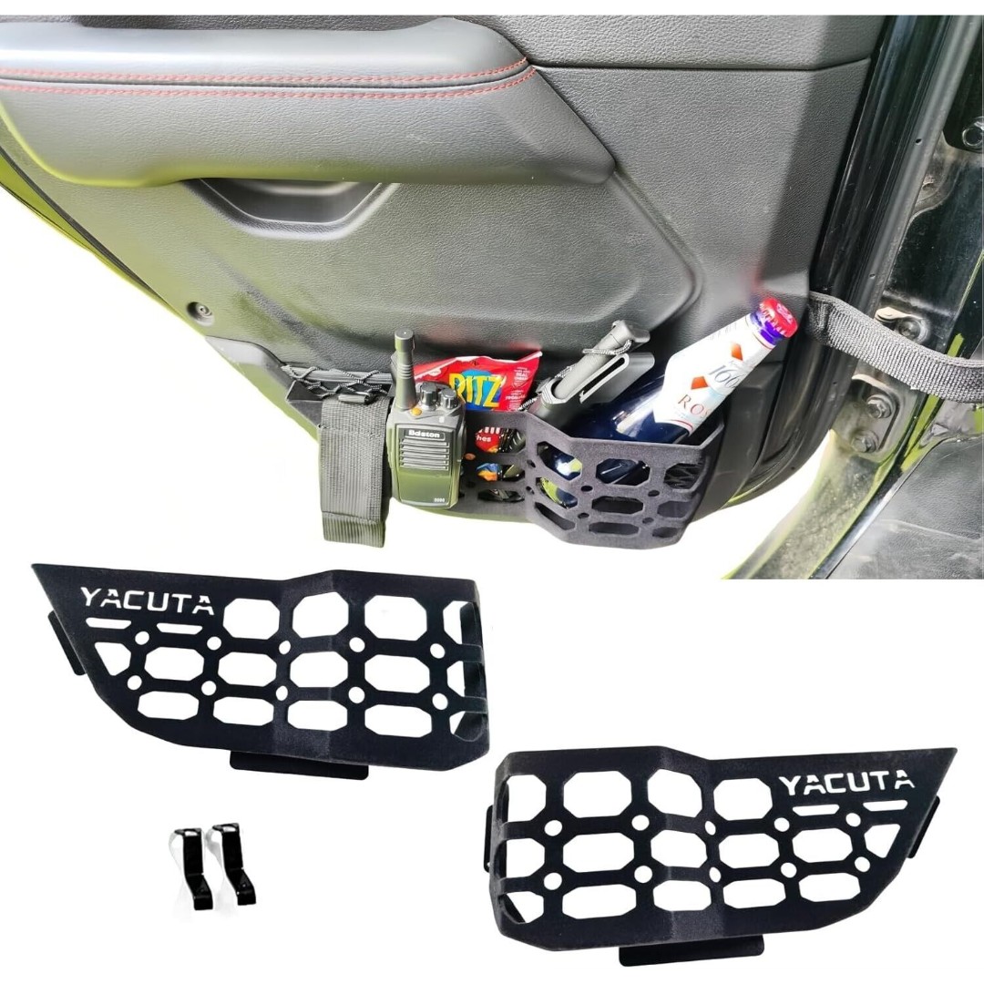 YACUTA Metal Rear Door Pocket Storage Box/Pocket Molle for 2018-2024 Wrangler JL